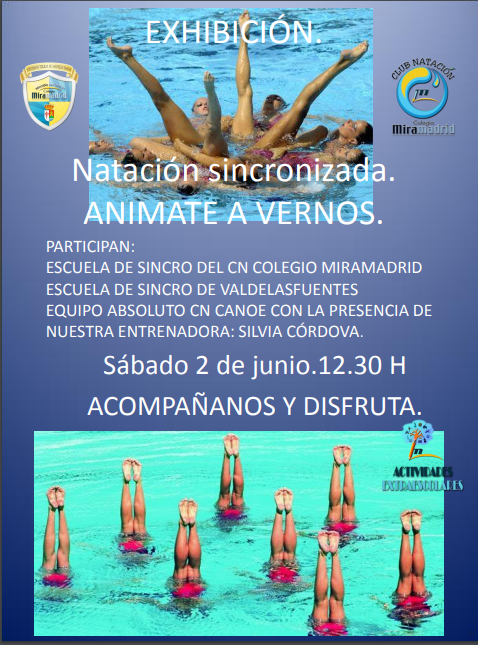 Oportunidad única para ver en acción a nuestras chicas de sincronizada junta con otras compañeras de otras escuelas, lideradas por Silvia Córdova
